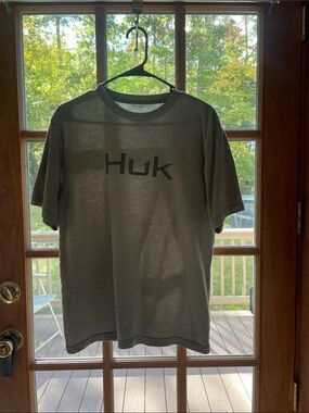 Huk Olive Green Short Sleeve Logo Tee